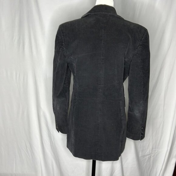 Solo Jazz  Italian Long Black Corduroy Blazer - Picture 3 of 10